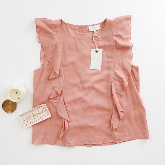 Lucky Brand Tops - Lucky Brand Blush Pink Ruffle Flutter Top